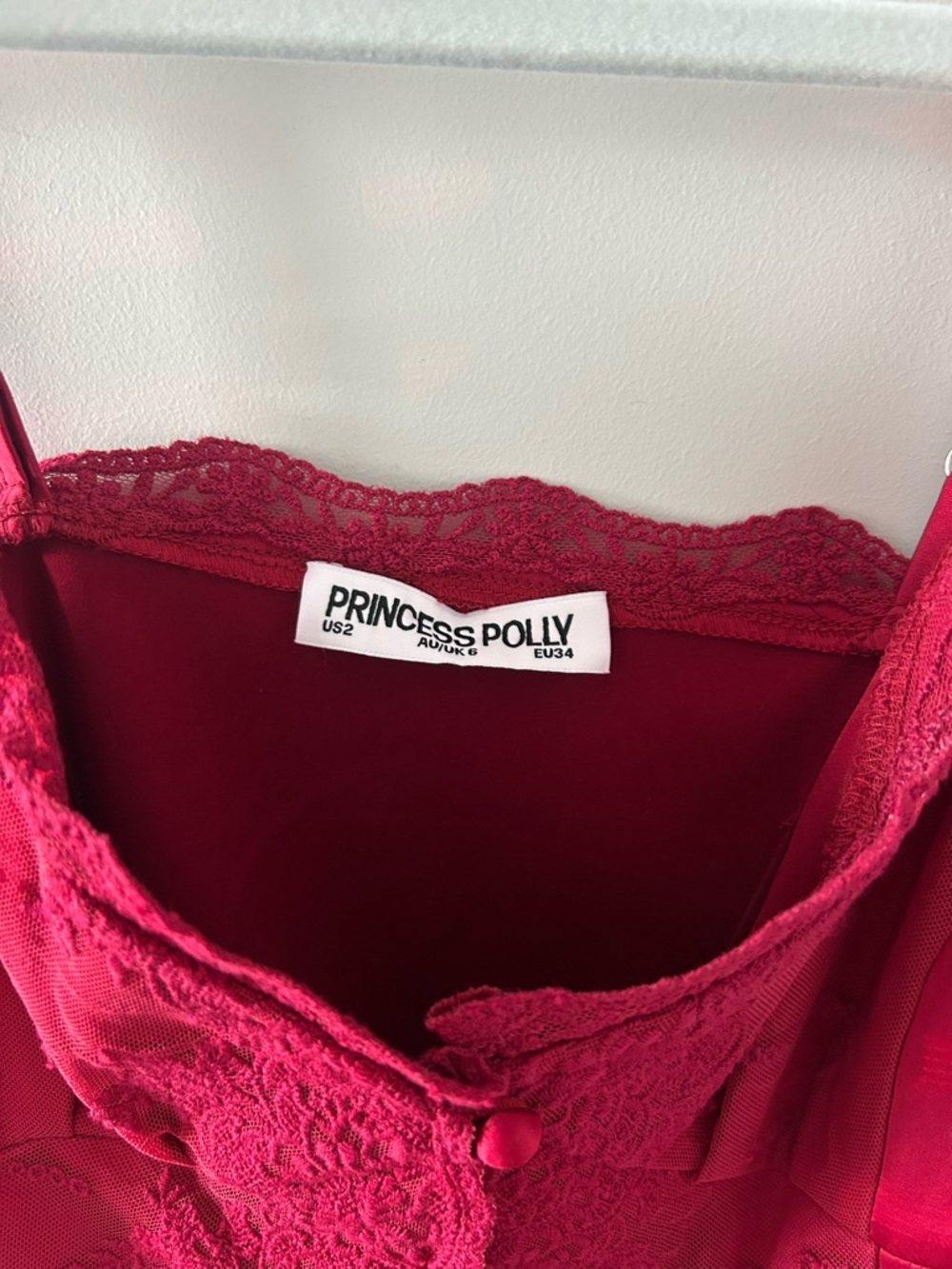 Princess Polly Satin Deep Red Juliana Top - Picture 2 of 7